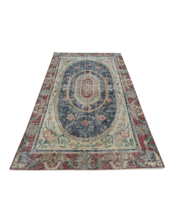 Distressed unique Turkish Oushak rug