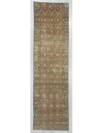 Distressed Washed Out Vintage Runner Rug