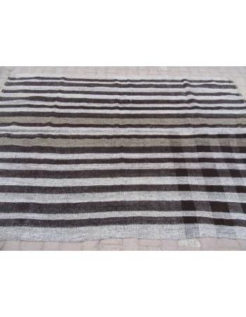Black / Gray Striped Vintage Kilim Rug