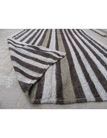 Black / Gray Striped Vintage Kilim Rug