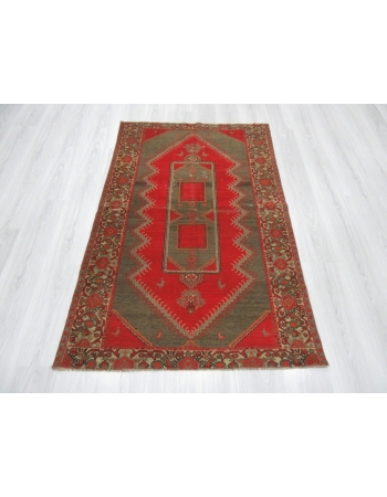 Antique Red Brown Persian Malayer Rug