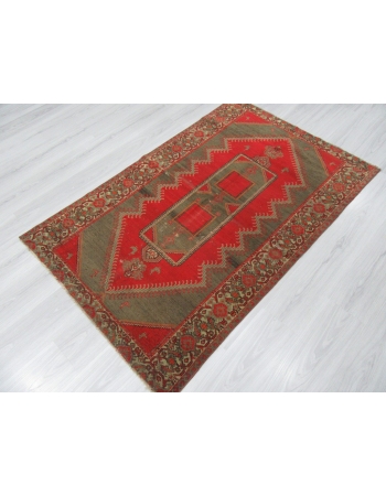 Antique Red Brown Persian Malayer Rug