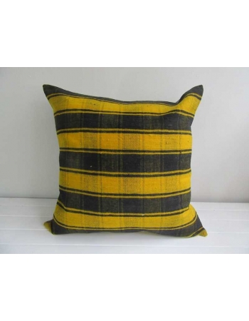 Black & Yellow vintage Turkish kilim pillow