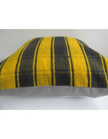 Black & Yellow vintage Turkish kilim pillow