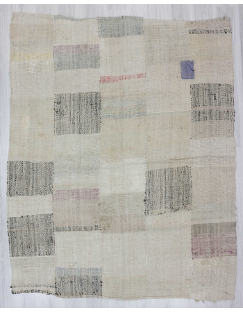 Vintage modern Turkish rag rug